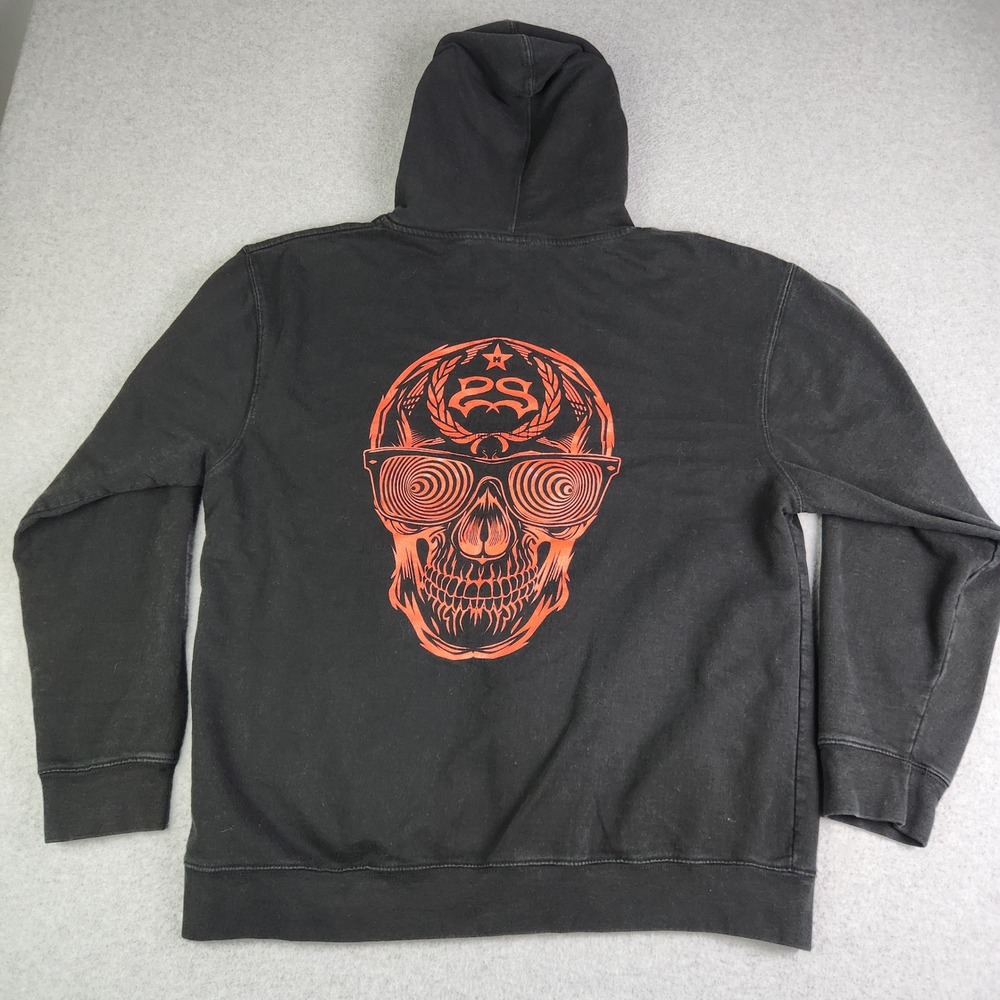 Independent‎ Trading Co Hoodie Men's L Black Stone Sour Skull Band Rock Graphic - Picture 3 of 8